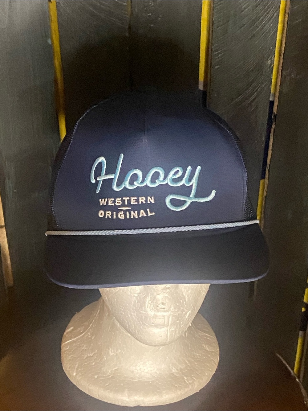 Hooey Navy adjustable snapback Trucker Hat flat bill